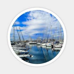 Sailing boats at a Greek Port Magnet